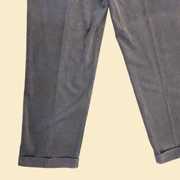 2000s Dockers corduroy mens pants, size 40x32 dark grey cotton cuffed pants - Picture 6 of 8